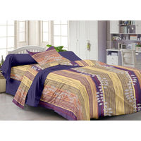 Story At Home Fantasy 1 Single Bedsheet With 1 Pillow Cover,  purple