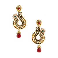 Voylla Paisley Shape Traditional Earrings-SCBOM21242