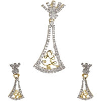 Shriya Innovative 18 Karat Gold Plated American Diamond Pendant Set