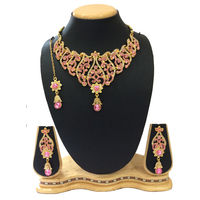 Shriya Beautiful Austrian Diamond Nacklace Set With Maang Tikka