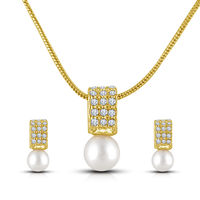 Shriya White Pearl Pendant Set With Chain