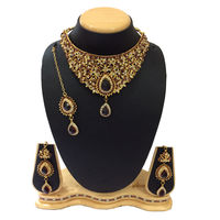 Shriya 18 Karat Gold Plated Bridal Necklace Set With Maang Tikka Necklace Set