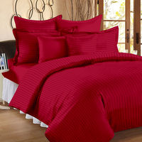 Ahmedabad Cotton Premium Sateen Striped Single Bedsheet SS