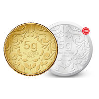 Amrapali Floret Gold Coin With Free Silver Coin, 5 gm