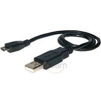 Universal Micro USB to USB Data Sync and Charge Handy Small Cable 1ft, standard-black